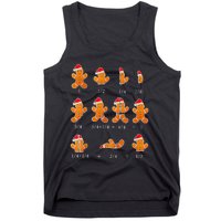 Christmas Math Teacher Fraction Gingerbread Cookie Santa Hat Tank Top