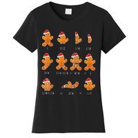 Christmas Math Teacher Fraction Gingerbread Cookie Santa Hat Women's T-Shirt