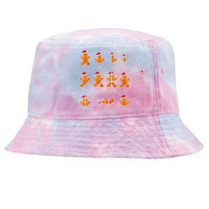 Christmas Math Teacher Fraction Gingerbread Cookie Santa Hat Tie-Dyed Bucket Hat