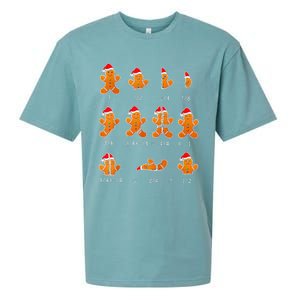 Christmas Math Teacher Fraction Gingerbread Cookie Santa Hat Sueded Cloud Jersey T-Shirt