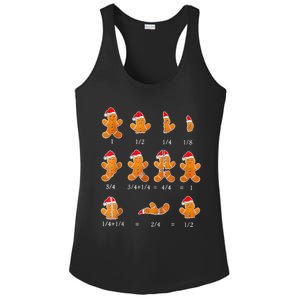 Christmas Math Teacher Fraction Gingerbread Cookie Santa Hat Ladies PosiCharge Competitor Racerback Tank