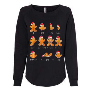 Christmas Math Teacher Fraction Gingerbread Cookie Santa Hat Womens California Wash Sweatshirt