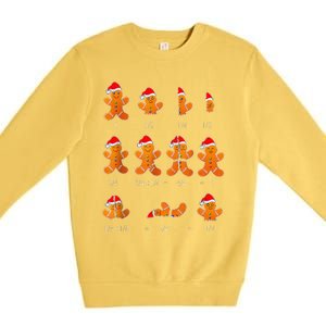 Christmas Math Teacher Equation Gingerbread With Santa Hat Premium Crewneck Sweatshirt