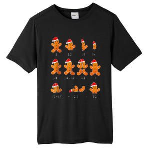 Christmas Math Teacher Equation Gingerbread With Santa Hat Tall Fusion ChromaSoft Performance T-Shirt