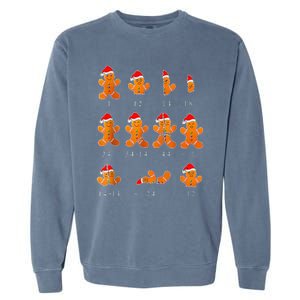 Christmas Math Teacher Equation Gingerbread With Santa Hat Garment-Dyed Sweatshirt