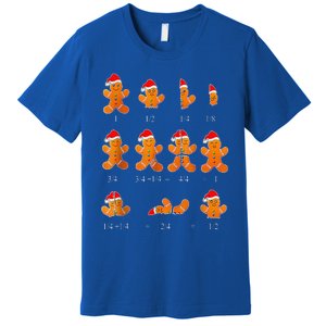 Christmas Math Teacher Equation Gingerbread With Santa Hat Premium T-Shirt