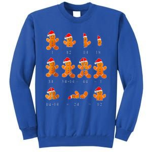 Christmas Math Teacher Equation Gingerbread With Santa Hat Tall Sweatshirt