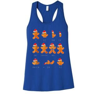 Christmas Math Teacher Equation Gingerbread With Santa Hat Women's Racerback Tank