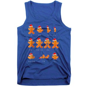 Christmas Math Teacher Equation Gingerbread With Santa Hat Tank Top