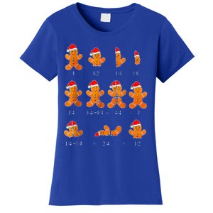 Christmas Math Teacher Equation Gingerbread With Santa Hat Women's T-Shirt