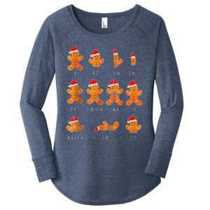 Christmas Math Teacher Equation Gingerbread With Santa Hat Women's Perfect Tri Tunic Long Sleeve Shirt