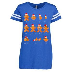 Christmas Math Teacher Equation Gingerbread With Santa Hat Enza Ladies Jersey Football T-Shirt