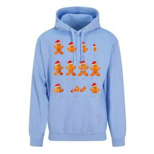 Christmas Math Teacher Equation Gingerbread With Santa Hat Unisex Surf Hoodie