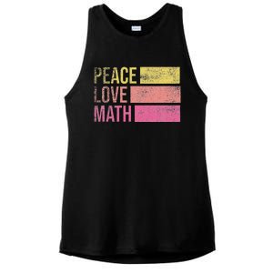 Cute Math Teacher Peace Love Math Ladies PosiCharge Tri-Blend Wicking Tank