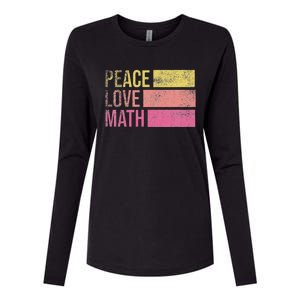 Cute Math Teacher Peace Love Math Womens Cotton Relaxed Long Sleeve T-Shirt