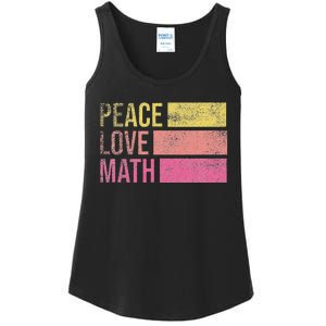 Cute Math Teacher Peace Love Math Ladies Essential Tank