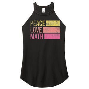 Cute Math Teacher Peace Love Math Women's Perfect Tri Rocker Tank