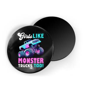 Cute Monster Truck Girls Like Monster Trucks Too Magnet