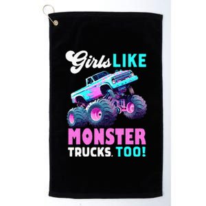 Cute Monster Truck Girls Like Monster Trucks Too Platinum Collection Golf Towel