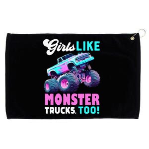 Cute Monster Truck Girls Like Monster Trucks Too Grommeted Golf Towel