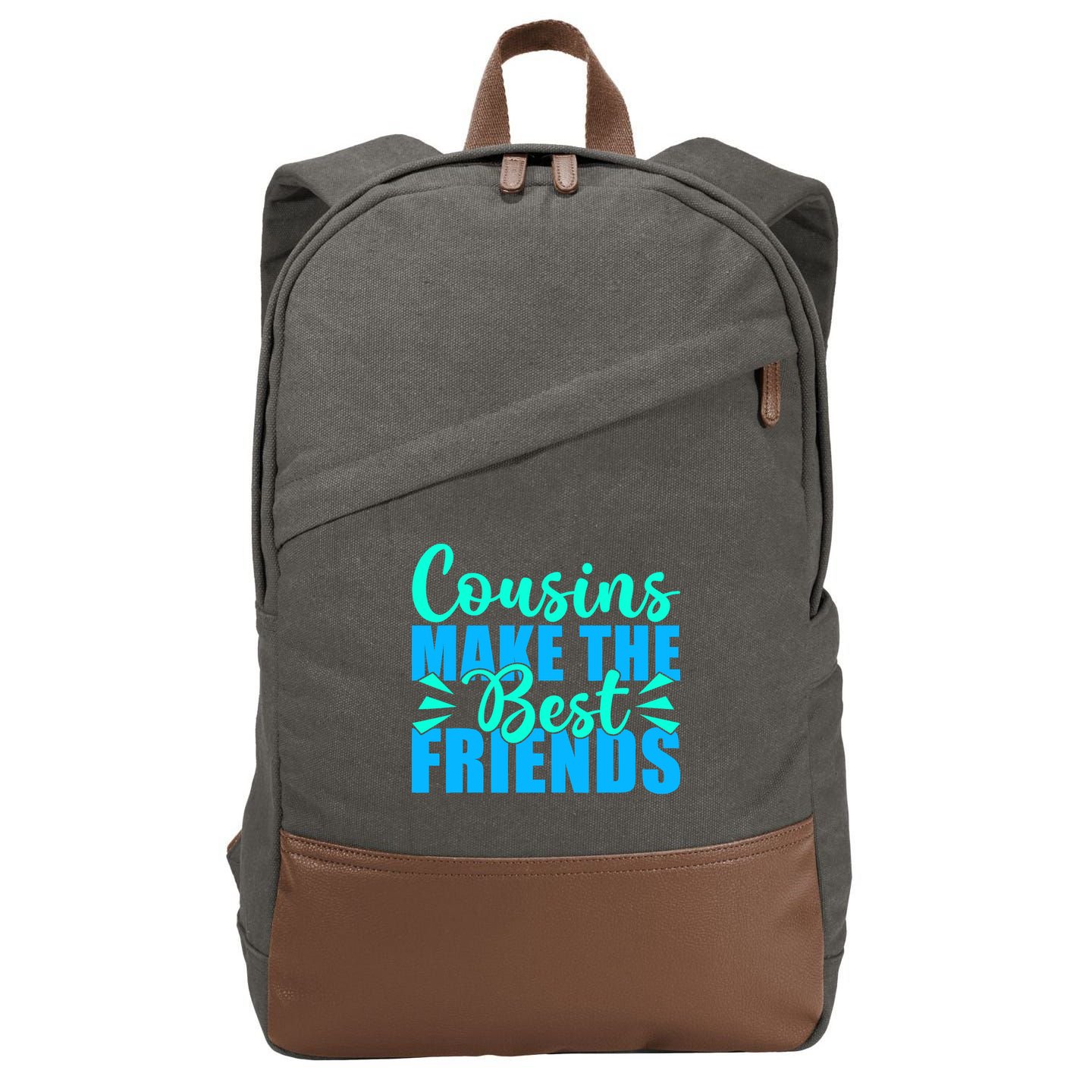 Cousins Make The Best Friends Cousin Cotton Canvas Backpack