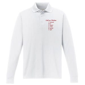 Call Me Thelma Talented Hot Elegant Lovely Magical Angel Performance Long Sleeve Polo