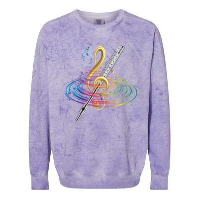 Classical Music Treble Clef Flutist Gift Flute Cute Gift Colorblast Crewneck Sweatshirt