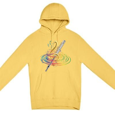 Classical Music Treble Clef Flutist Gift Flute Cute Gift Premium Pullover Hoodie