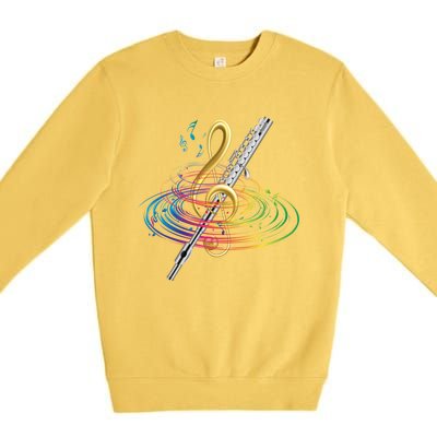 Classical Music Treble Clef Flutist Gift Flute Cute Gift Premium Crewneck Sweatshirt