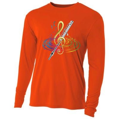 Classical Music Treble Clef Flutist Gift Flute Cute Gift Cooling Performance Long Sleeve Crew