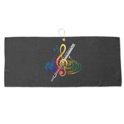 Classical Music Treble Clef Flutist Gift Flute Cute Gift Large Microfiber Waffle Golf Towel