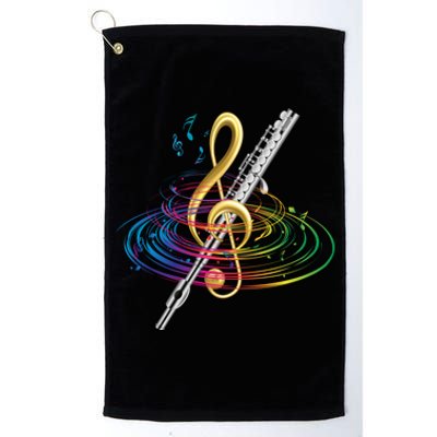 Classical Music Treble Clef Flutist Gift Flute Cute Gift Platinum Collection Golf Towel