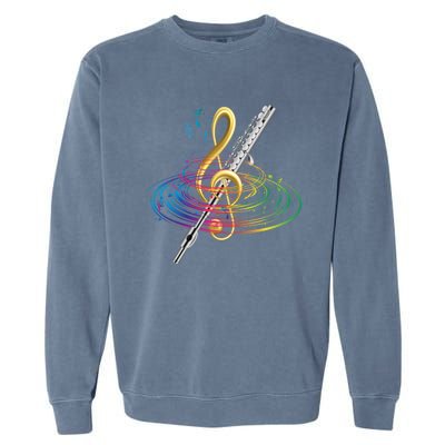 Classical Music Treble Clef Flutist Gift Flute Cute Gift Garment-Dyed Sweatshirt