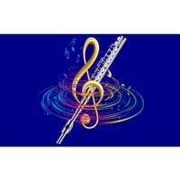 Classical Music Treble Clef Flutist Gift Flute Cute Gift Bumper Sticker