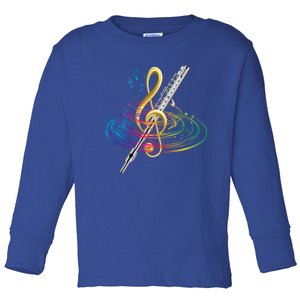 Classical Music Treble Clef Flutist Gift Flute Cute Gift Toddler Long Sleeve Shirt