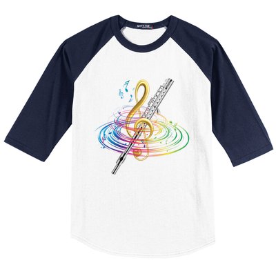 Classical Music Treble Clef Flutist Gift Flute Cute Gift Baseball Sleeve Shirt