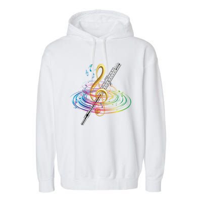 Classical Music Treble Clef Flutist Gift Flute Cute Gift Garment-Dyed Fleece Hoodie