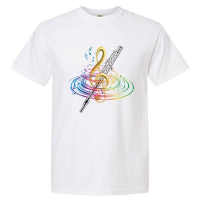 Classical Music Treble Clef Flutist Gift Flute Cute Gift Garment-Dyed Heavyweight T-Shirt