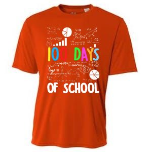 Cute Math Teacher 100 Days Of School Student Maths Class Funny Gift Cooling Performance Crew T-Shirt