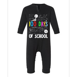 Cute Math Teacher 100 Days Of School Student Maths Class Funny Gift Infant Fleece One Piece