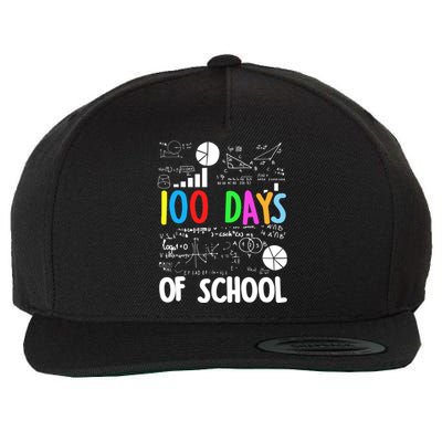 Cute Math Teacher 100 Days Of School Student Maths Class Funny Gift Wool Snapback Cap