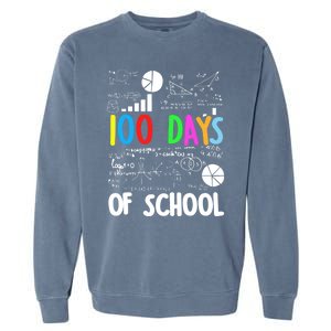 Cute Math Teacher 100 Days Of School Student Maths Class Funny Gift Garment-Dyed Sweatshirt