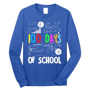 Cute Math Teacher 100 Days Of School Student Maths Class Funny Gift Long Sleeve Shirt