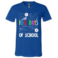 Cute Math Teacher 100 Days Of School Student Maths Class Funny Gift V-Neck T-Shirt