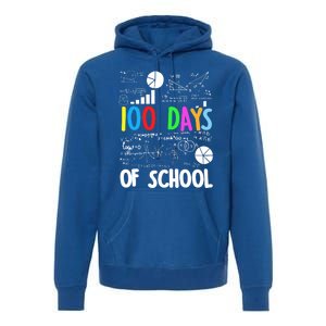 Cute Math Teacher 100 Days Of School Student Maths Class Funny Gift Premium Hoodie