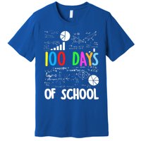 Cute Math Teacher 100 Days Of School Student Maths Class Funny Gift Premium T-Shirt