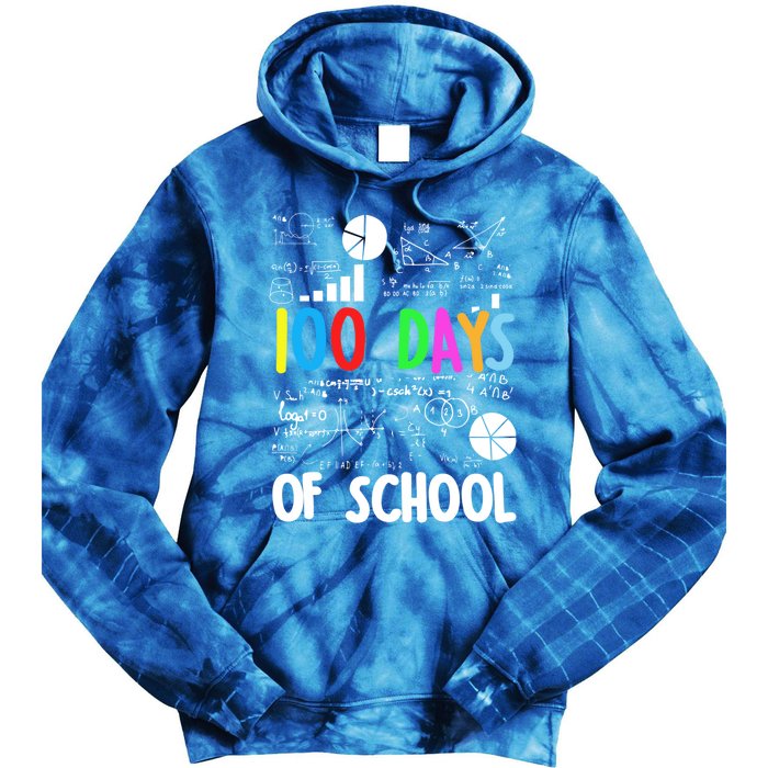 Cute Math Teacher 100 Days Of School Student Maths Class Funny Gift Tie Dye Hoodie