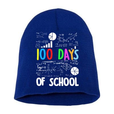 Cute Math Teacher 100 Days Of School Student Maths Class Funny Gift Short Acrylic Beanie