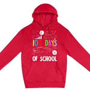 Cute Math Teacher 100 Days Of School Student Maths Class Funny Gift Premium Pullover Hoodie