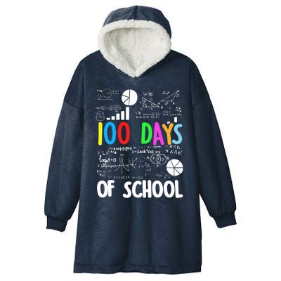 Cute Math Teacher 100 Days Of School Student Maths Class Funny Gift Hooded Wearable Blanket